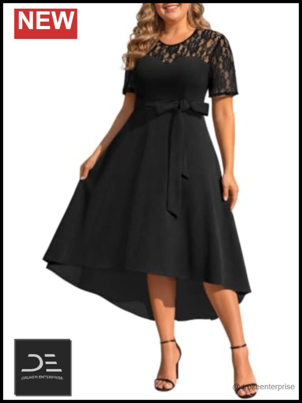 Plus Size High Low Lace Formal Wedding Guest Dress